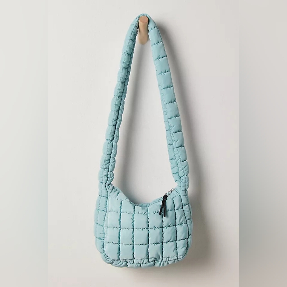 FP Movement by Free People Quilted Puffer Shoulder Bag in Light Blue